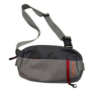 tomtoc Grey Nylon Sling Bag Tech Gear Compartments Crossbody Fanny EDC Bag